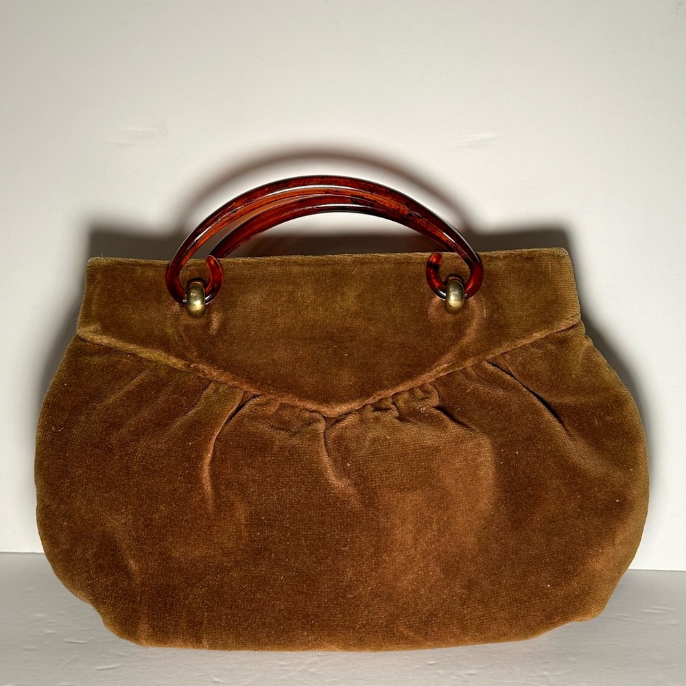 70'S PURSE VELVET CLUTCH HIPPIE BOHO HANDMADE OOAK VINTAGE PE3456 preowned